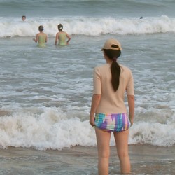 At the beach in Qingdao
