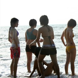 At the beach in Qingdao